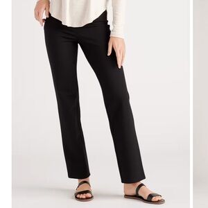 Quince Black Straight Leg Pull On Pants Size Large Neutral Business Office